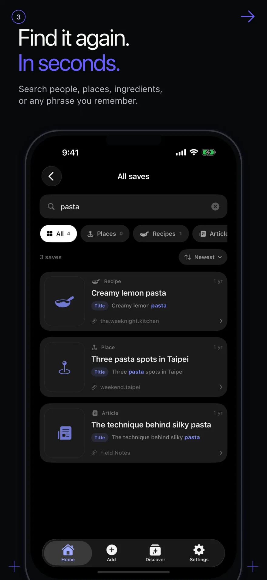 Zephlo search results matching a remembered ingredient